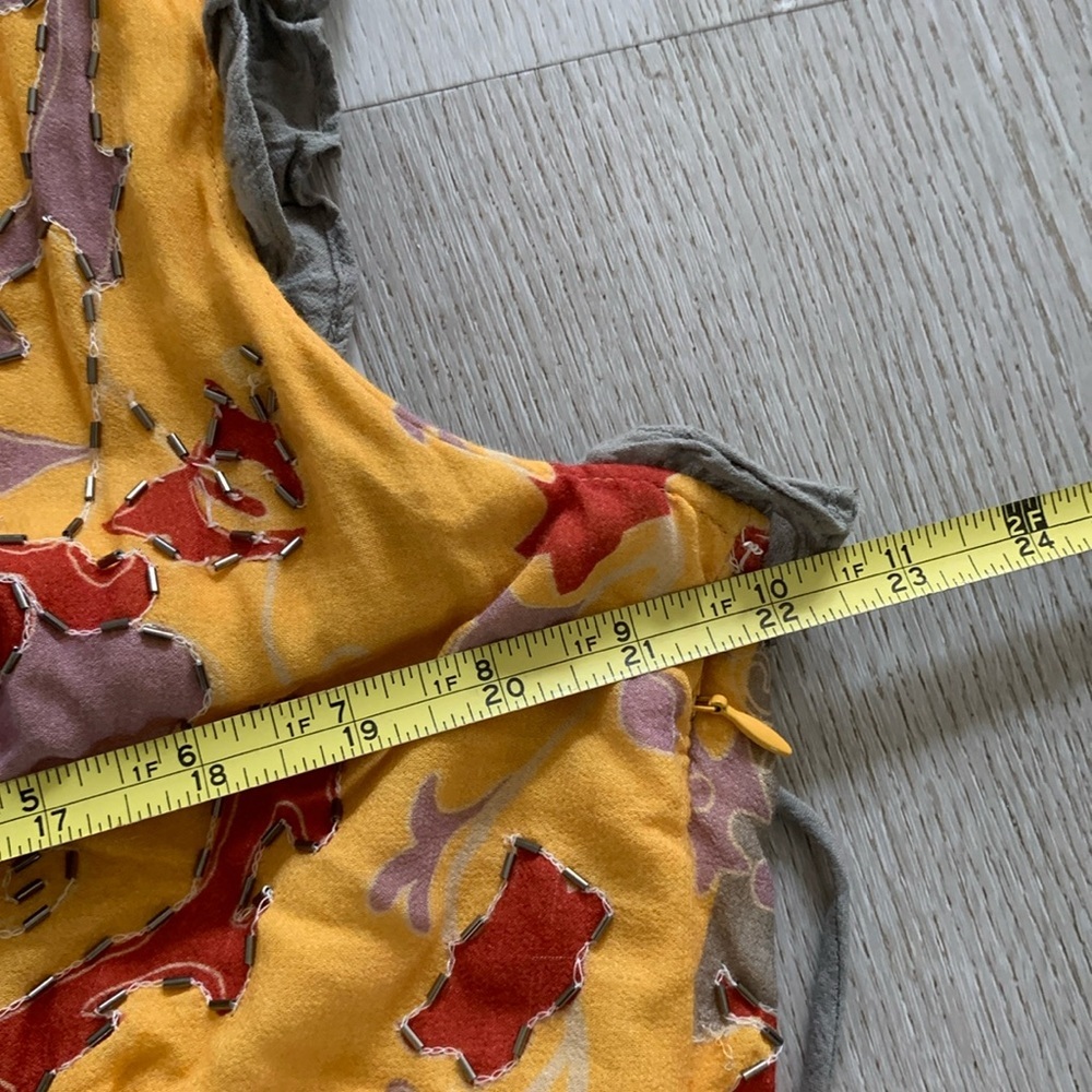 Anthroologie Let Me Be Beaded‎ Maxi Dress Boho Bohemian, size X-LARGE yellow - Picture 13 of 16